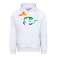 White all michigan great lakes rainbow colors Urban Hoodie - linhVisuals