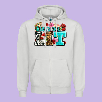 Valentines Day Lets Get Lit Zipper Hoodie Designed By Adodesignshop
