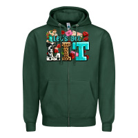Sports Green valentines day lets get lit Zipper Hoodie - AdoDesignShop