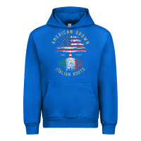 American Grown Italian Roots Italy Flag Vintage Tree Urban Hoodie | Teevron