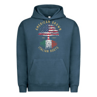 Pigment Midnight Navy american grown italian roots italy flag vintage tree Urban Hoodie - linhVisuals