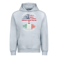Heather Grey american grown italian roots usa italy flag tree Urban Hoodie - linhVisuals
