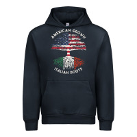 Navy american grown italian roots usa italy flag tree Urban Hoodie - linhVisuals
