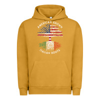 Pigment Peanut Butter american grown italian roots usa italy flag tree Urban Hoodie - linhVisuals
