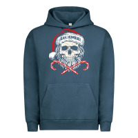 Pigment Midnight Navy bah humbug skull santa hat christmas funny quote Urban Hoodie - linhVisuals