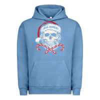 Pigment Pebble Blue bah humbug skull santa hat christmas funny quote Urban Hoodie - linhVisuals