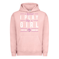 Pigment Salmon basketball gifts for girls i know i play like a girl try to keep up in Urban Hoodie - linhVisuals