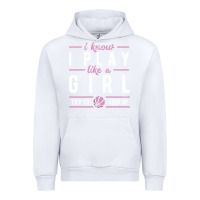 White basketball gifts for girls i know i play like a girl try to keep up in Urban Hoodie - linhVisuals