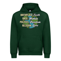 Forest Green birthplace earth race human politics freedom religion love equality al Urban Hoodie - linhVisuals