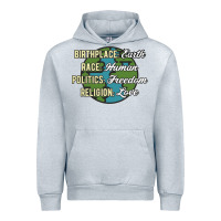 Heather Grey birthplace earth race human politics freedom religion love equality al Urban Hoodie - linhVisuals