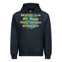 Navy birthplace earth race human politics freedom religion love equality al Urban Hoodie - linhVisuals