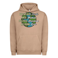 Pigment Burro birthplace earth race human politics freedom religion love equality al Urban Hoodie - linhVisuals