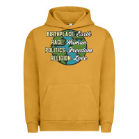 Pigment Peanut Butter birthplace earth race human politics freedom religion love equality al Urban Hoodie - linhVisuals
