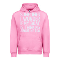 Fuchsia Pink boating funny if my boat is thinking about me too funny pontoon boat l Urban Hoodie - linhVisuals
