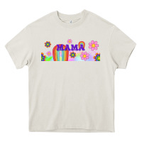 Cream boho retro floral mama Heavy Core Tee - TumblerDesignByShophia