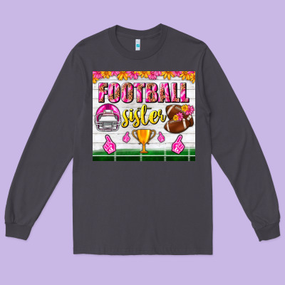 Football Sister Tumbler Long Sleeve Tee Designed By Bundleandbundleshop