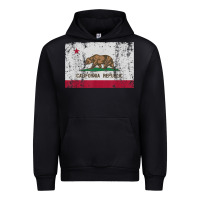 Black california flag womens mens heavy distressed vintage gift t shirt Urban Hoodie - linhVisuals