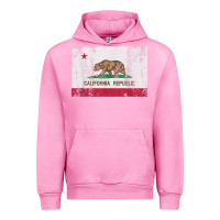 Fuchsia Pink california flag womens mens heavy distressed vintage gift t shirt Urban Hoodie - linhVisuals