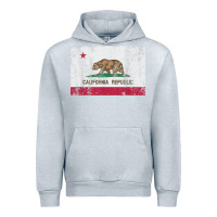 Heather Grey california flag womens mens heavy distressed vintage gift t shirt Urban Hoodie - linhVisuals