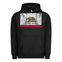 Pigment Black california flag womens mens heavy distressed vintage gift t shirt Urban Hoodie - linhVisuals