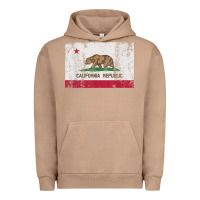Pigment Burro california flag womens mens heavy distressed vintage gift t shirt Urban Hoodie - linhVisuals