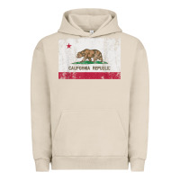 Pigment French Oak california flag womens mens heavy distressed vintage gift t shirt Urban Hoodie - linhVisuals