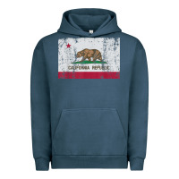 Pigment Midnight Navy california flag womens mens heavy distressed vintage gift t shirt Urban Hoodie - linhVisuals