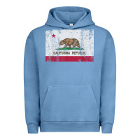 Pigment Pebble Blue california flag womens mens heavy distressed vintage gift t shirt Urban Hoodie - linhVisuals