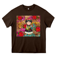 Chocolate Brown Mexican girl Heavy Core Tee - RanaPortraitStore