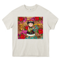 Cream Mexican girl Heavy Core Tee - RanaPortraitStore