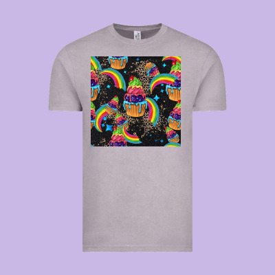Pride Cupcake Seamless Pattern Vintage Tee Designed By Fadigitalartstudio