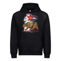 Black california republic communist kalifornia t shirt Urban Hoodie - linhVisuals