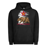 Pigment Black california republic communist kalifornia t shirt Urban Hoodie - linhVisuals