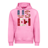 Fuchsia Pink canada us eh american canadian flag vintage america colors patriotic g Urban Hoodie - linhVisuals