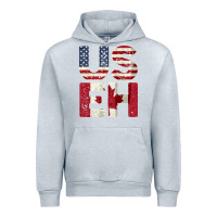 Heather Grey canada us eh american canadian flag vintage america colors patriotic g Urban Hoodie - linhVisuals