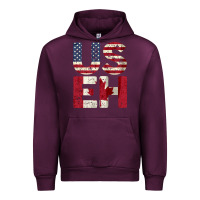 Mauve Wine canada us eh american canadian flag vintage america colors patriotic g Urban Hoodie - linhVisuals