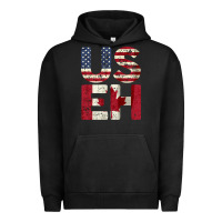 Pigment Black canada us eh american canadian flag vintage america colors patriotic g Urban Hoodie - linhVisuals
