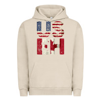 Pigment French Oak canada us eh american canadian flag vintage america colors patriotic g Urban Hoodie - linhVisuals