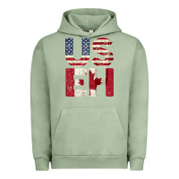 Pigment Oil Green canada us eh american canadian flag vintage america colors patriotic g Urban Hoodie - linhVisuals