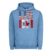 Pigment Pebble Blue canada us eh american canadian flag vintage america colors patriotic g Urban Hoodie - linhVisuals