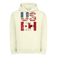Pigment Pistachio canada us eh american canadian flag vintage america colors patriotic g Urban Hoodie - linhVisuals