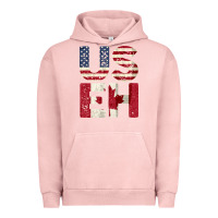 Pigment Salmon canada us eh american canadian flag vintage america colors patriotic g Urban Hoodie - linhVisuals