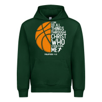 Forest Green christian basketball i can do all things through christ philippians 41 Urban Hoodie - linhVisuals