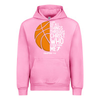 Fuchsia Pink christian basketball i can do all things through christ philippians 41 Urban Hoodie - linhVisuals