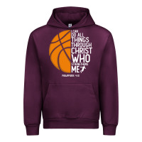 Mauve Wine christian basketball i can do all things through christ philippians 41 Urban Hoodie - linhVisuals
