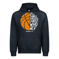Navy christian basketball i can do all things through christ philippians 41 Urban Hoodie - linhVisuals
