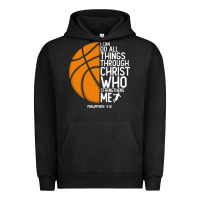 Pigment Black christian basketball i can do all things through christ philippians 41 Urban Hoodie - linhVisuals