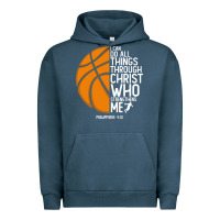 Pigment Midnight Navy christian basketball i can do all things through christ philippians 41 Urban Hoodie - linhVisuals