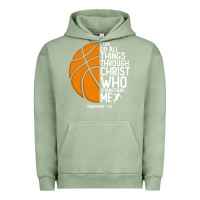 Pigment Oil Green christian basketball i can do all things through christ philippians 41 Urban Hoodie - linhVisuals