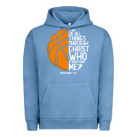 Pigment Pebble Blue christian basketball i can do all things through christ philippians 41 Urban Hoodie - linhVisuals